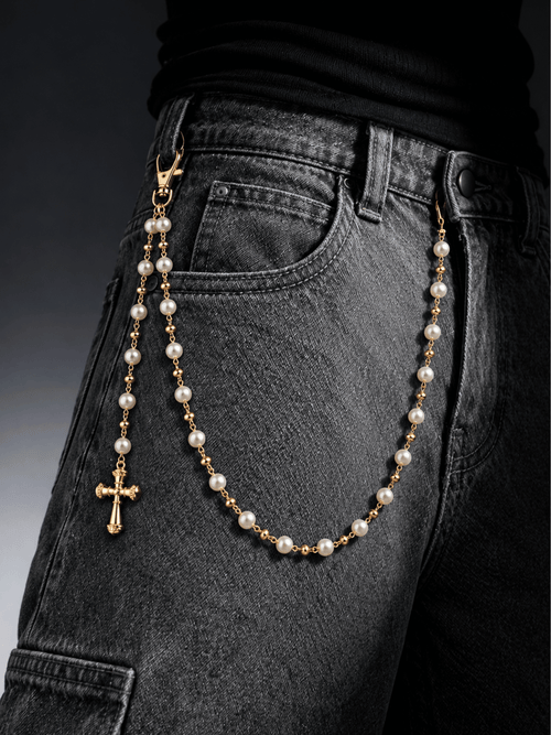 Pearl Cross Pants Chain