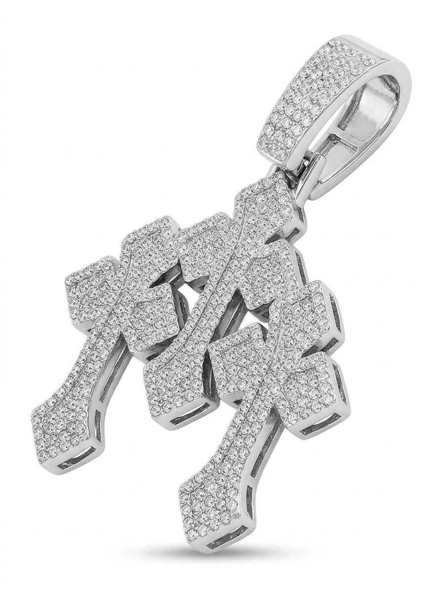 Triple Cross Pendant — Silver