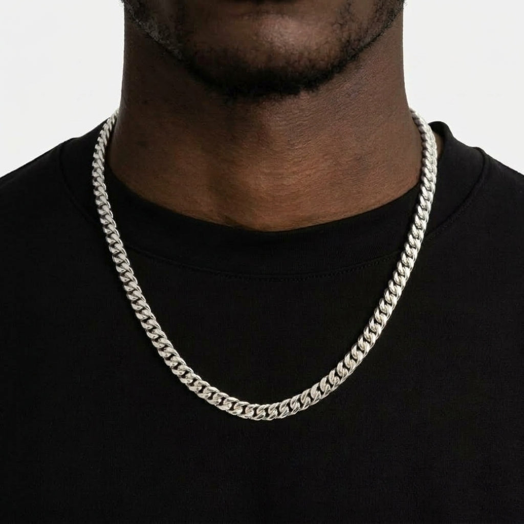 Cuban Chain — Silver, 7mm