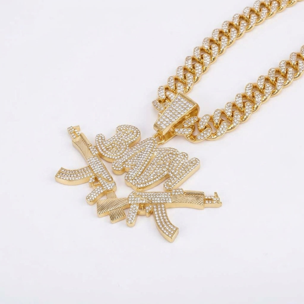 Crossed Rifles Necklace