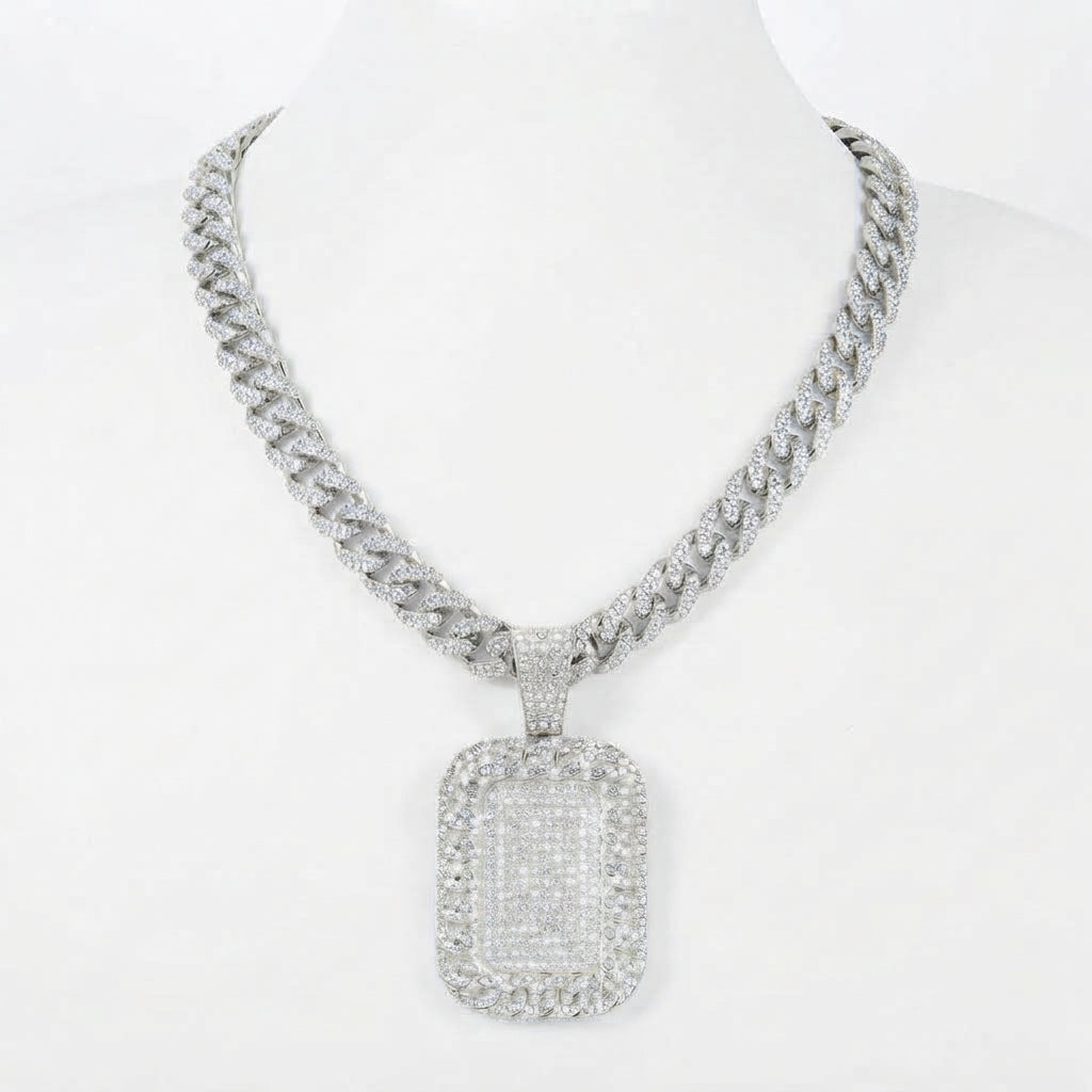 Square Halo Necklace