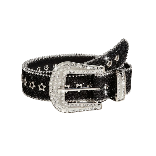 Iced Out Buckle Belt — Black