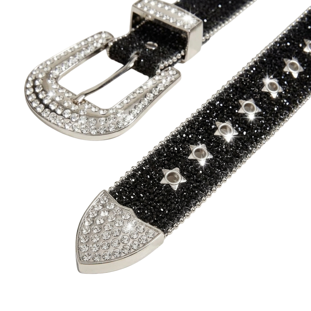 Iced Out Buckle Belt — Black