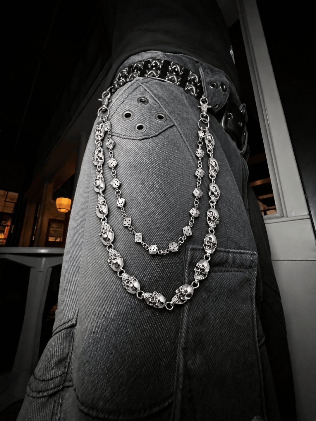 Skull Dice Pants Chain