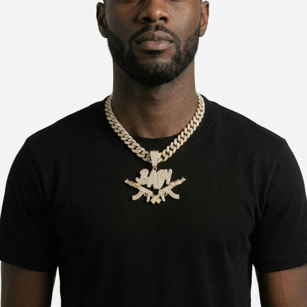 Crossed Rifles Necklace