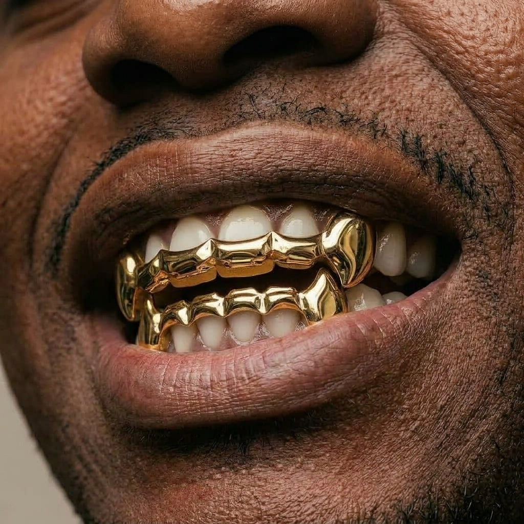 Gold Iced Fang Grillz