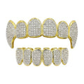 Iced Out Fang Grillz Set in Gold