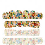 Multicolor Gem Cluster Grillz in Gold