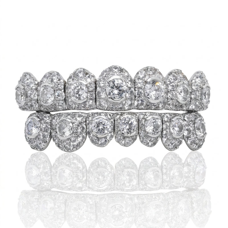 Iced Out Diamond Cluster Grillz Set