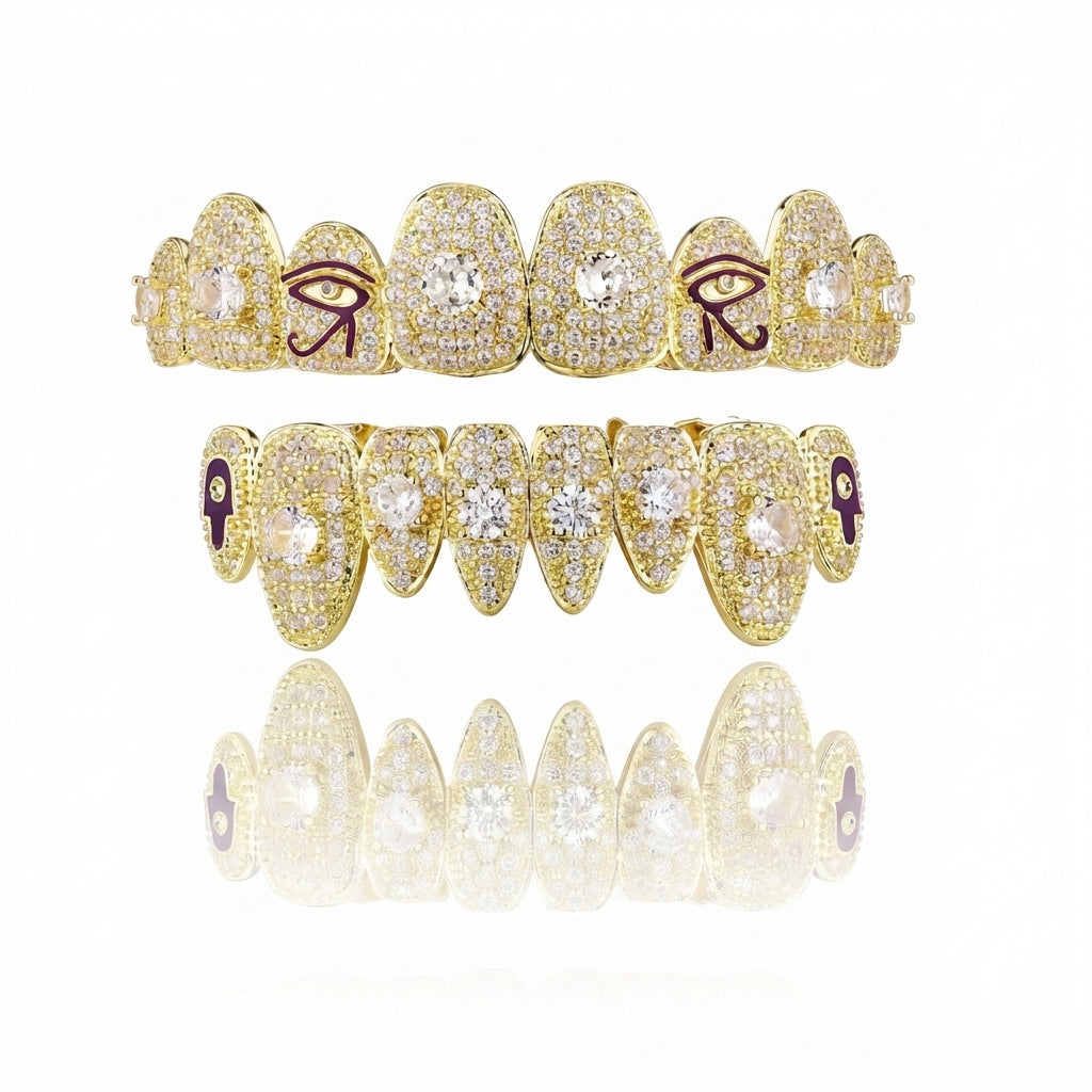 Egyptian Eye Iced Grillz in Gold