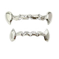 Silver Iced Fang Grillz