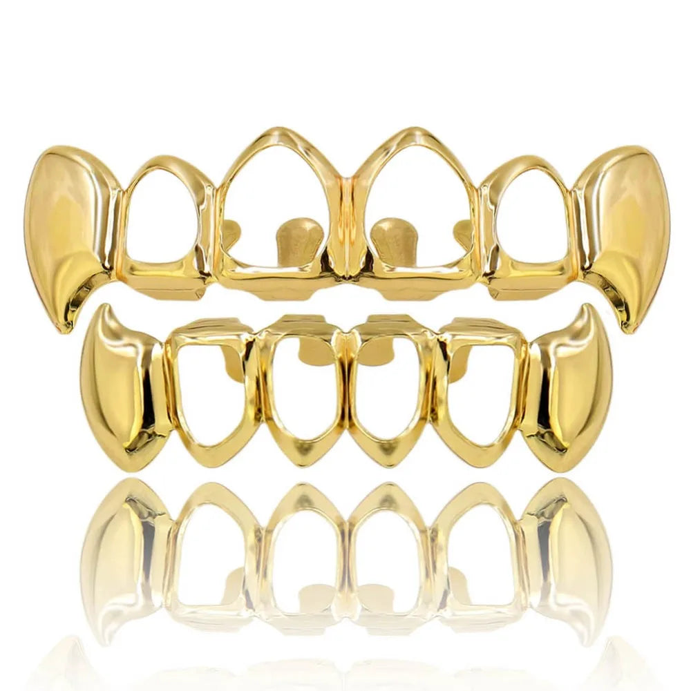 Gold Open-Face Fang Grillz