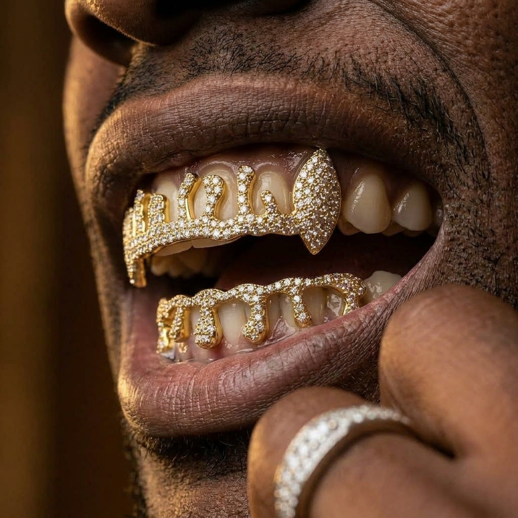 Crown Drip Grillz in Gold