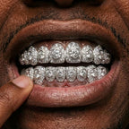 Iced Out Diamond Cluster Grillz Set
