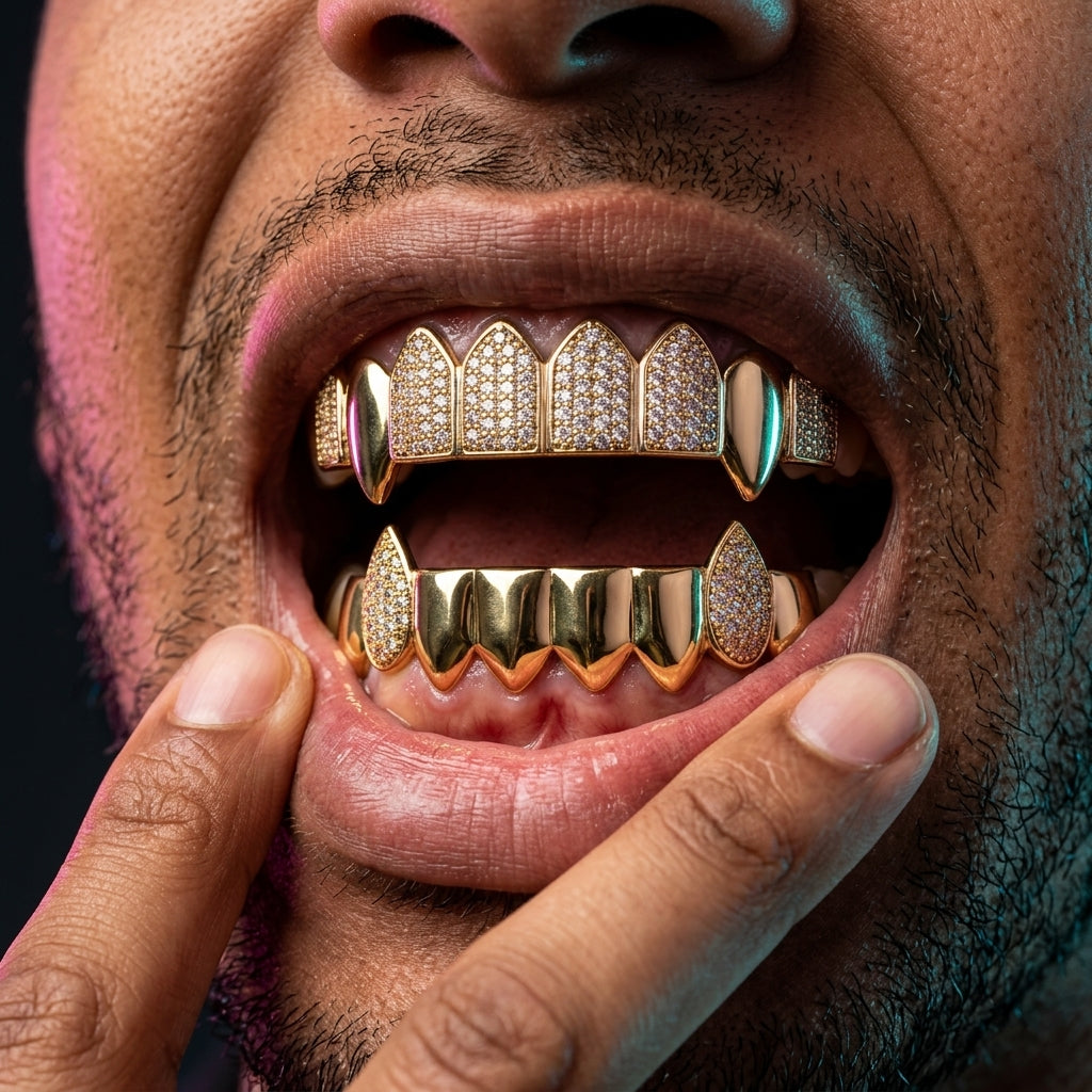 Gold Fang Crown Grillz in Gold