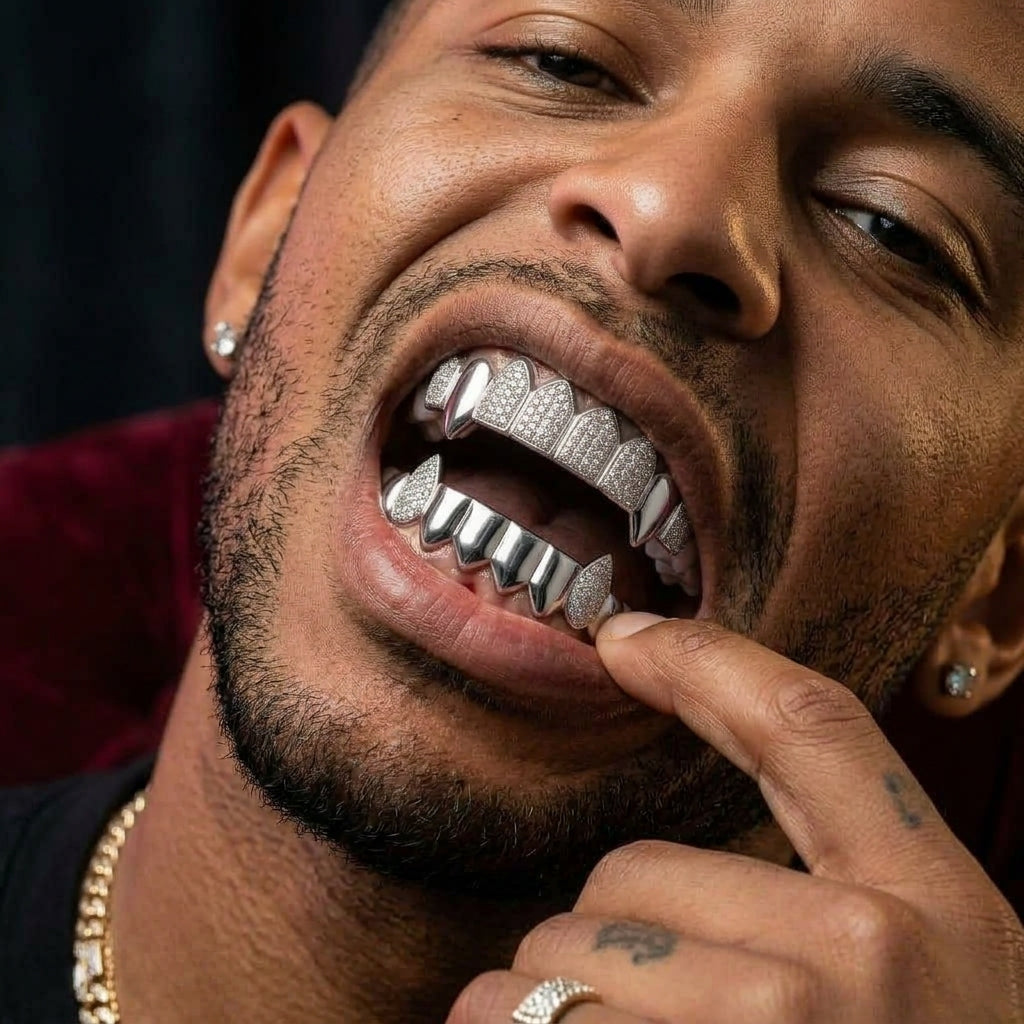 Silver Fang Crown Grillz