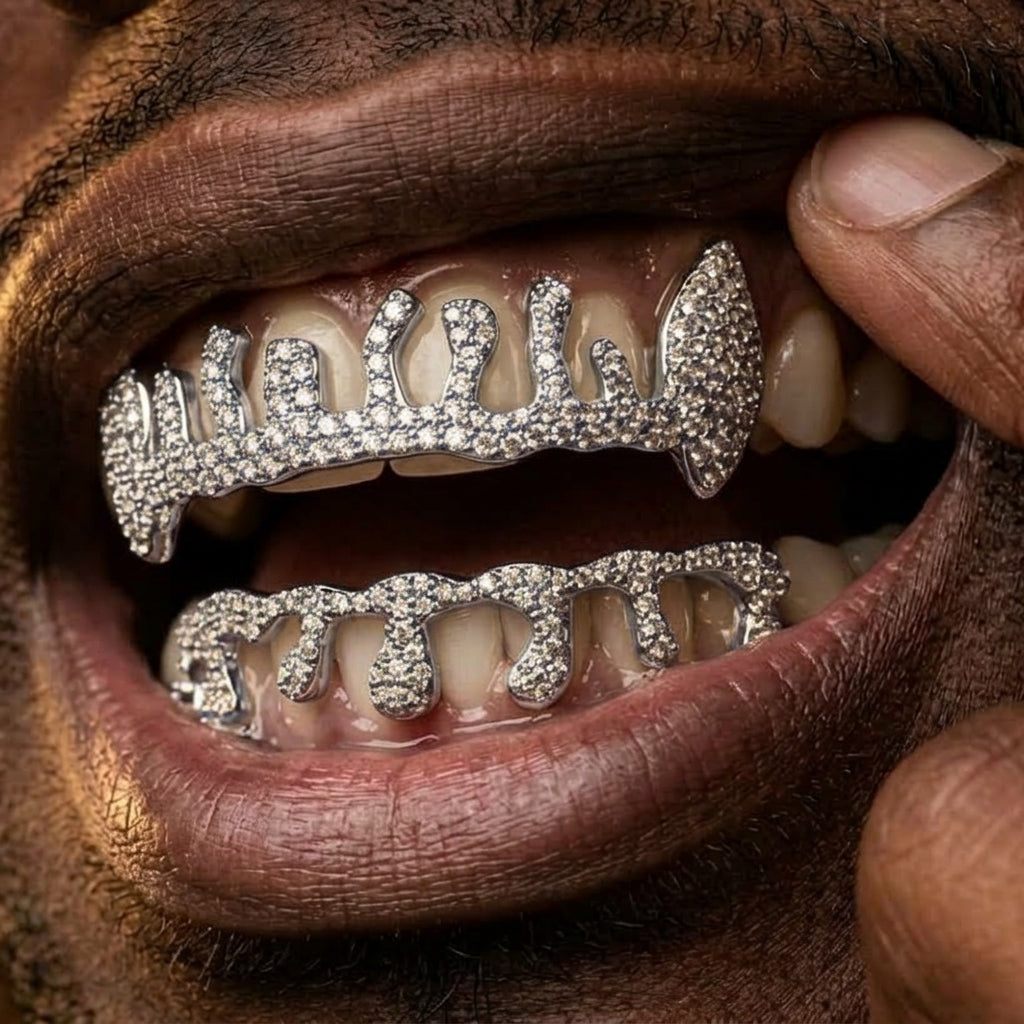 Crown Drip Grillz in Silver