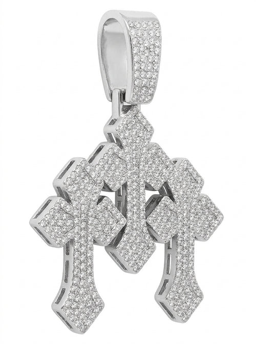 Triple Cross Pendant — Silver