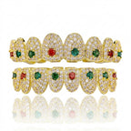 Iced Out Multi-Color Gemstone Grillz Set
