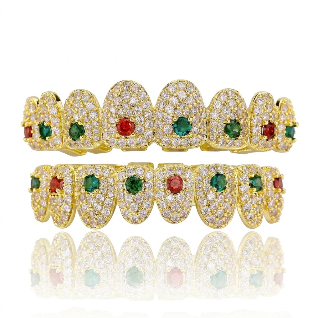Iced Out Multi-Color Gemstone Grillz Set