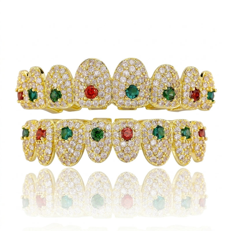 Iced Out Multi-Color Gemstone Grillz Set
