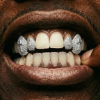 Silver Iced Out Cross Grillz