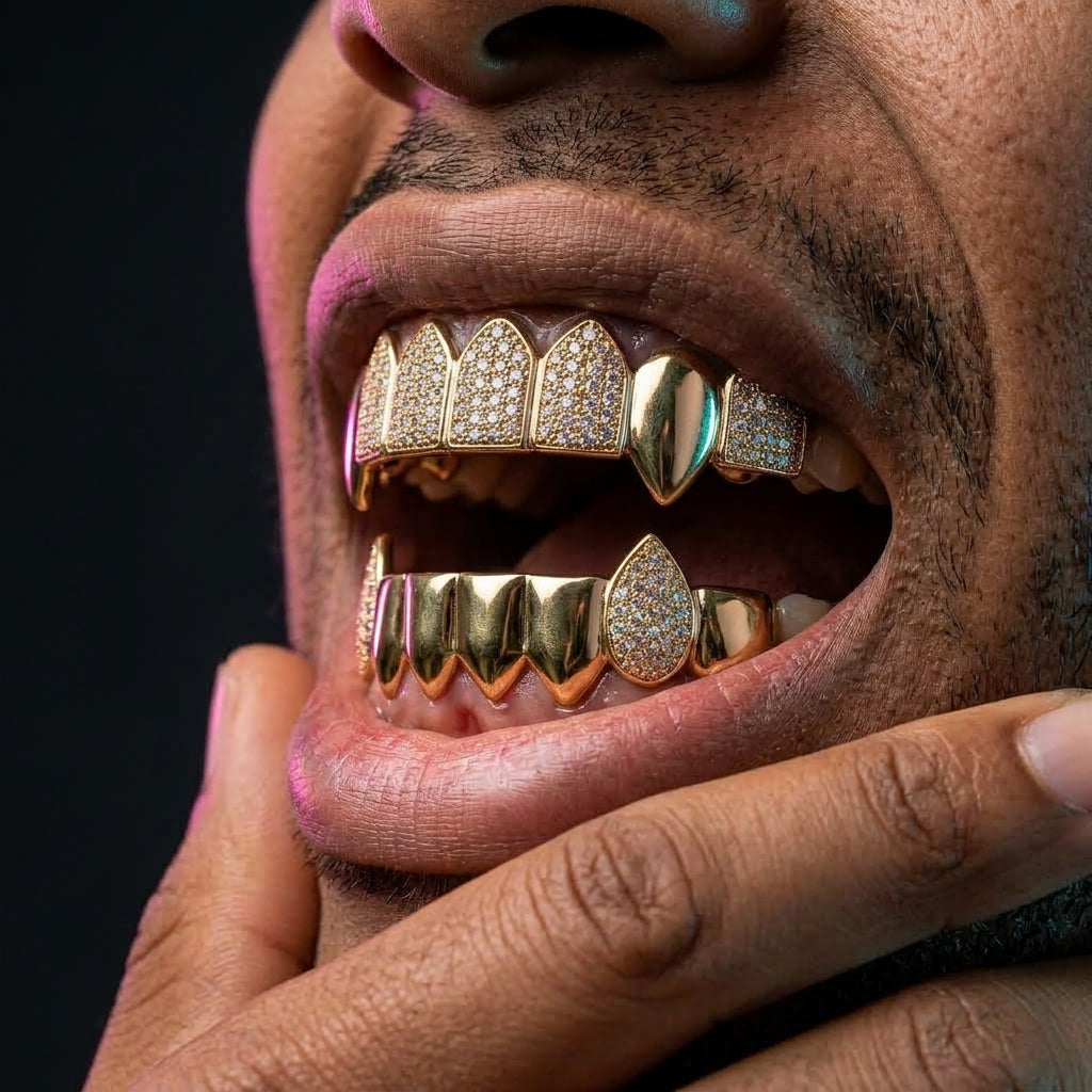 Gold Fang Crown Grillz in Gold