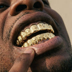 Gold Floral Engraved Grillz Set
