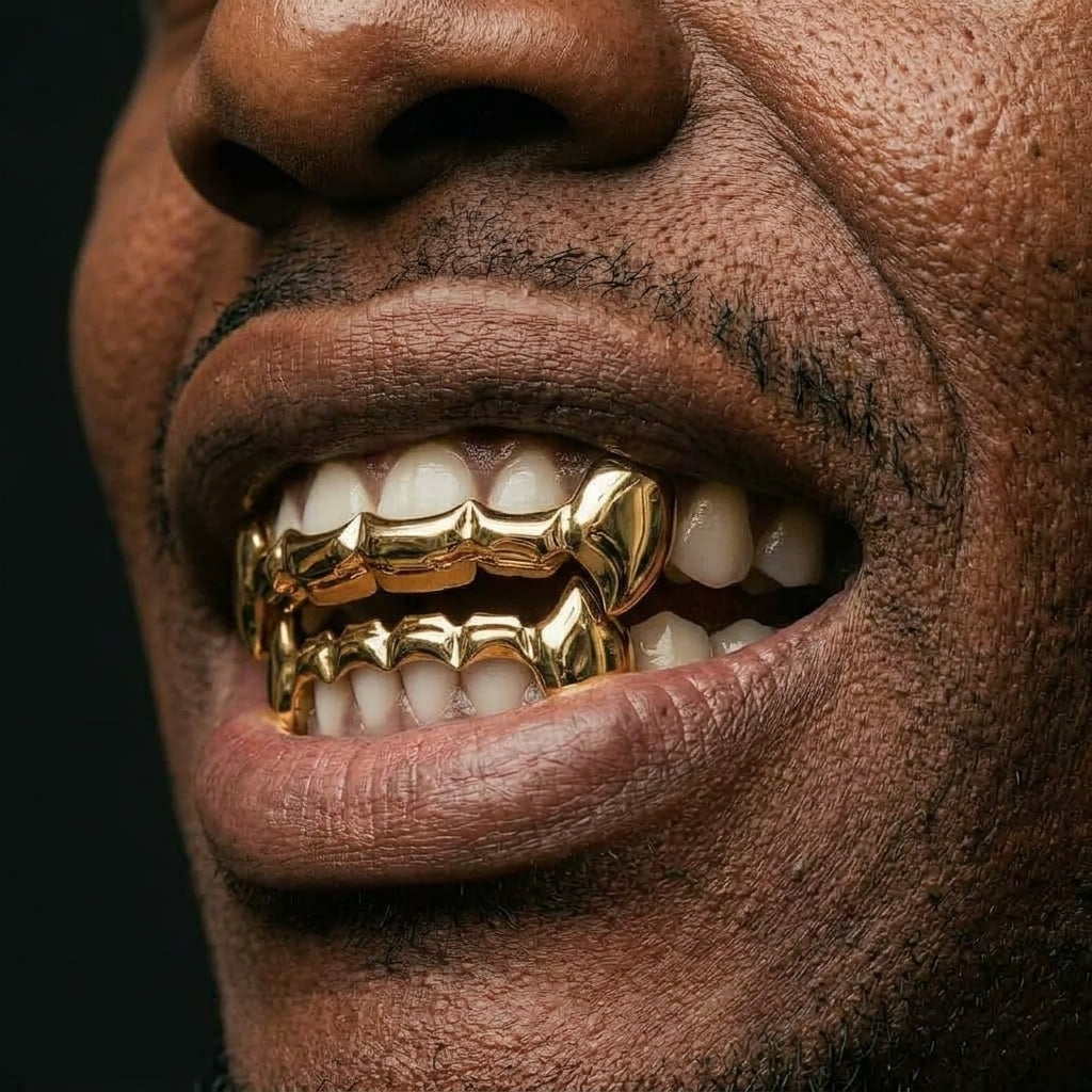 Gold Iced Fang Grillz
