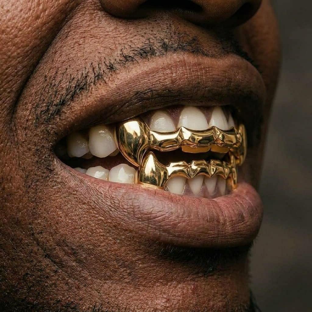 Gold Iced Fang Grillz