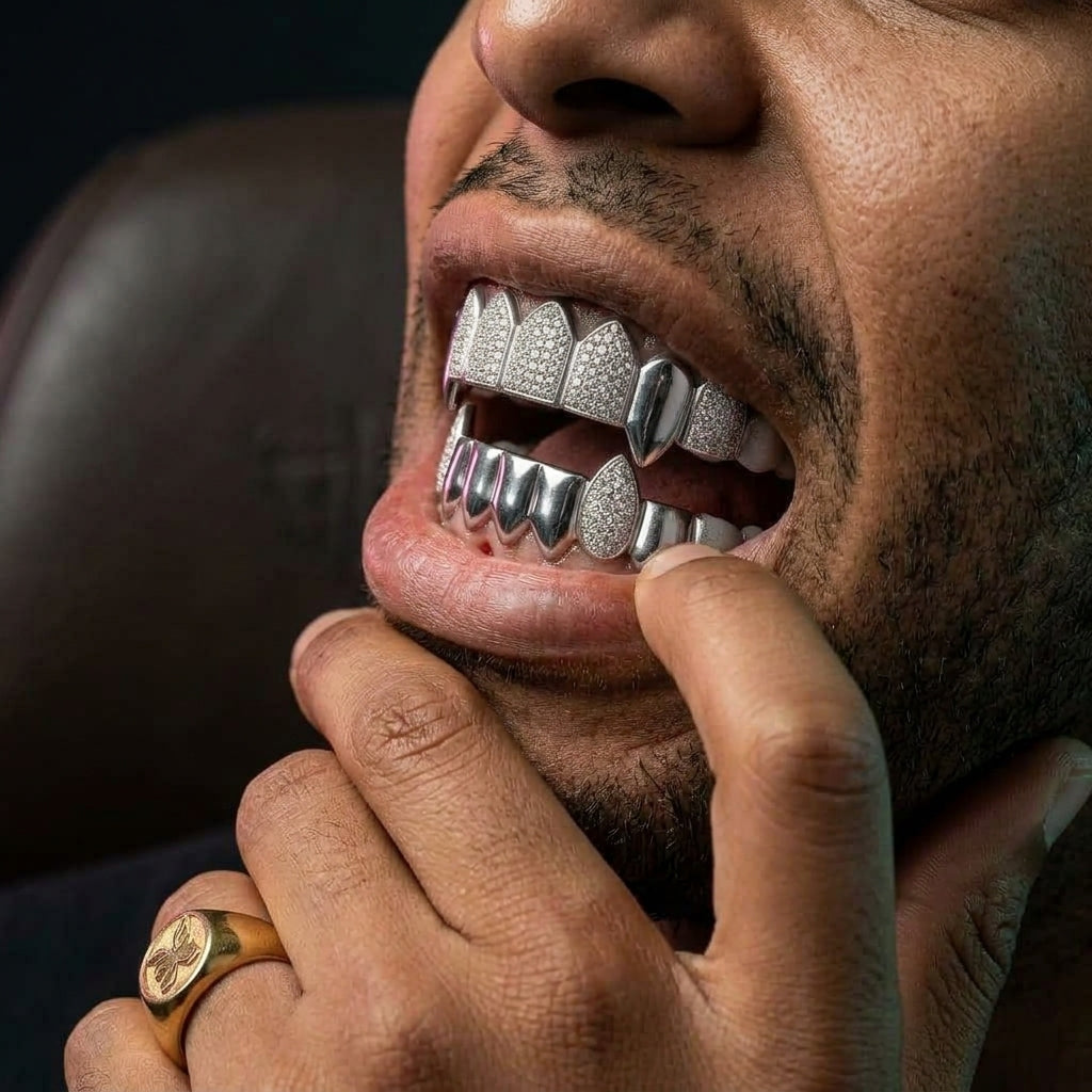 Silver Fang Crown Grillz