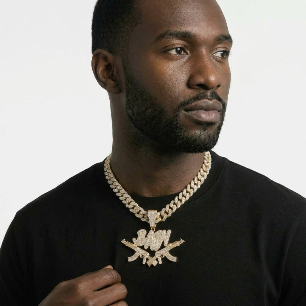 Crossed Rifles Necklace
