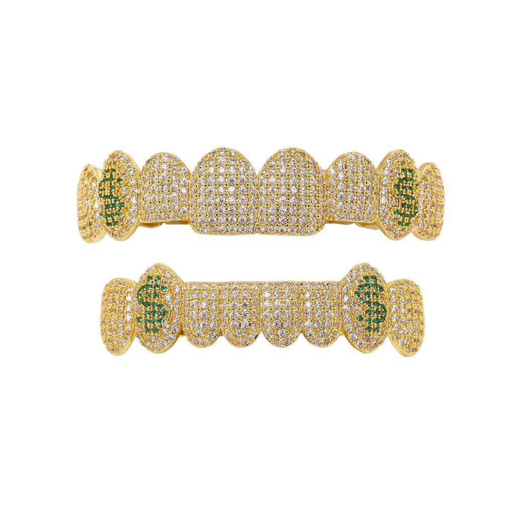 Iced Out Money Maker Grillz in Gold