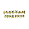 Blue Sapphire & Diamond Grillz Set in Gold