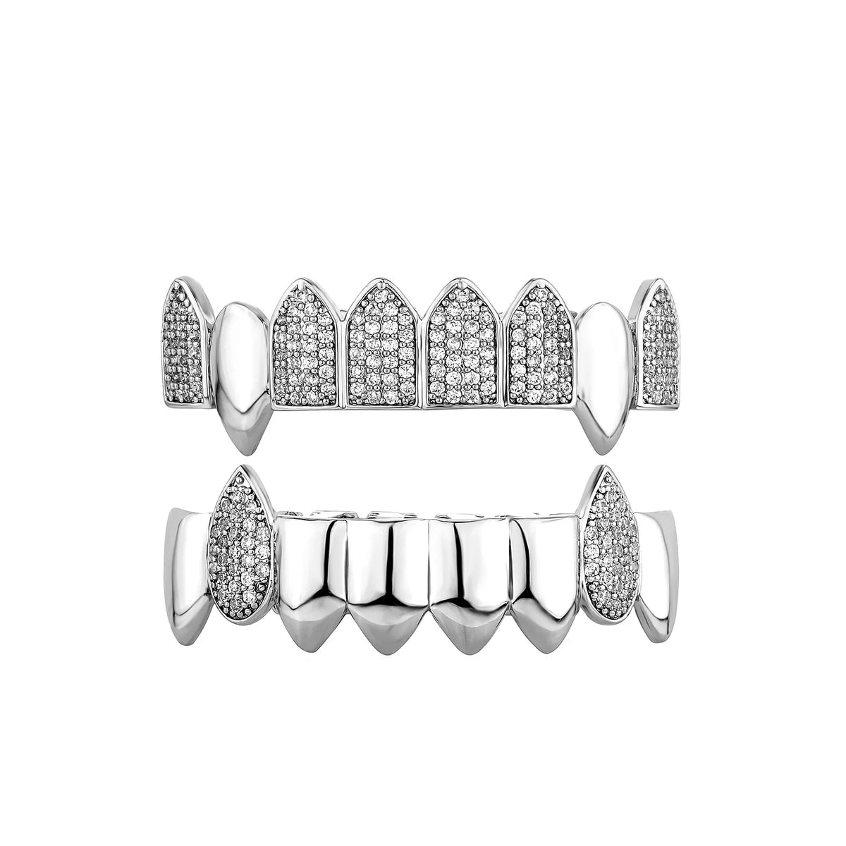 Silver Fang Crown Grillz