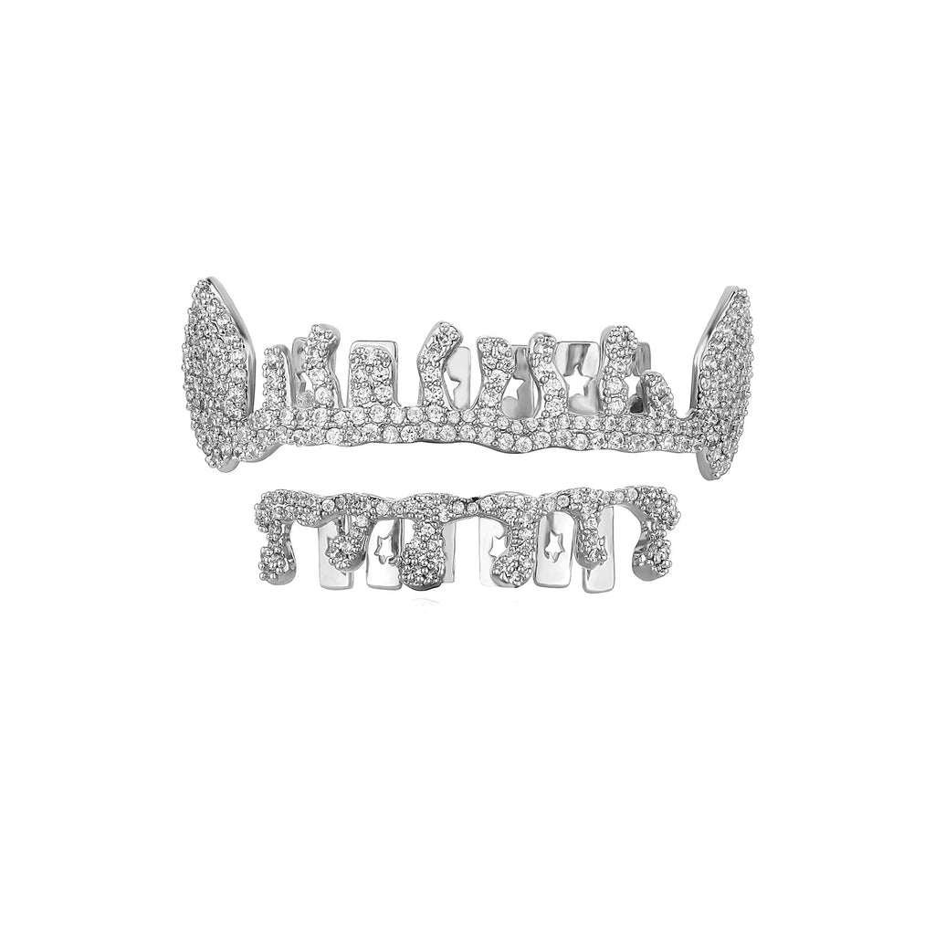 Crown Drip Grillz in Silver