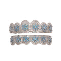 Blue Frost Bloom Grillz in Silver