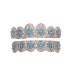 Blue Frost Bloom Grillz in Silver