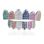 Rainbow Cathedral Gemstone Grillz in Silver