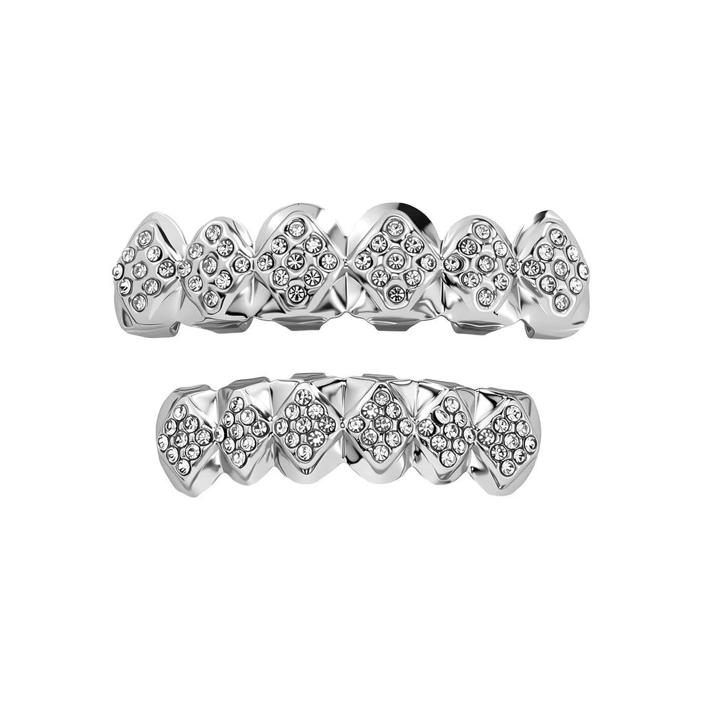 Diamond Lattice Grillz in Silver