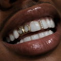 Heart & Diamond Open Grill in Gold