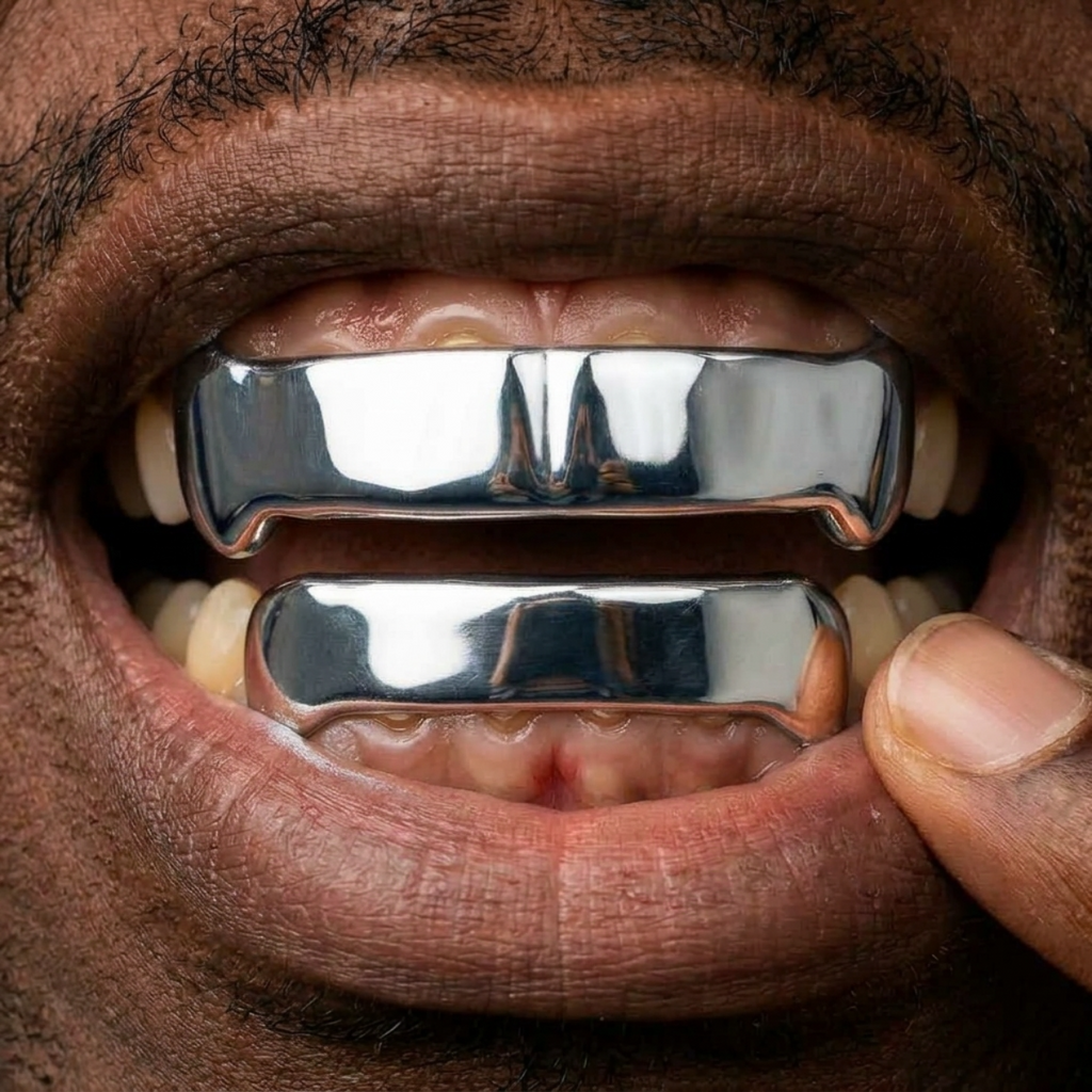 Silver Full-Coverage Grillz Set