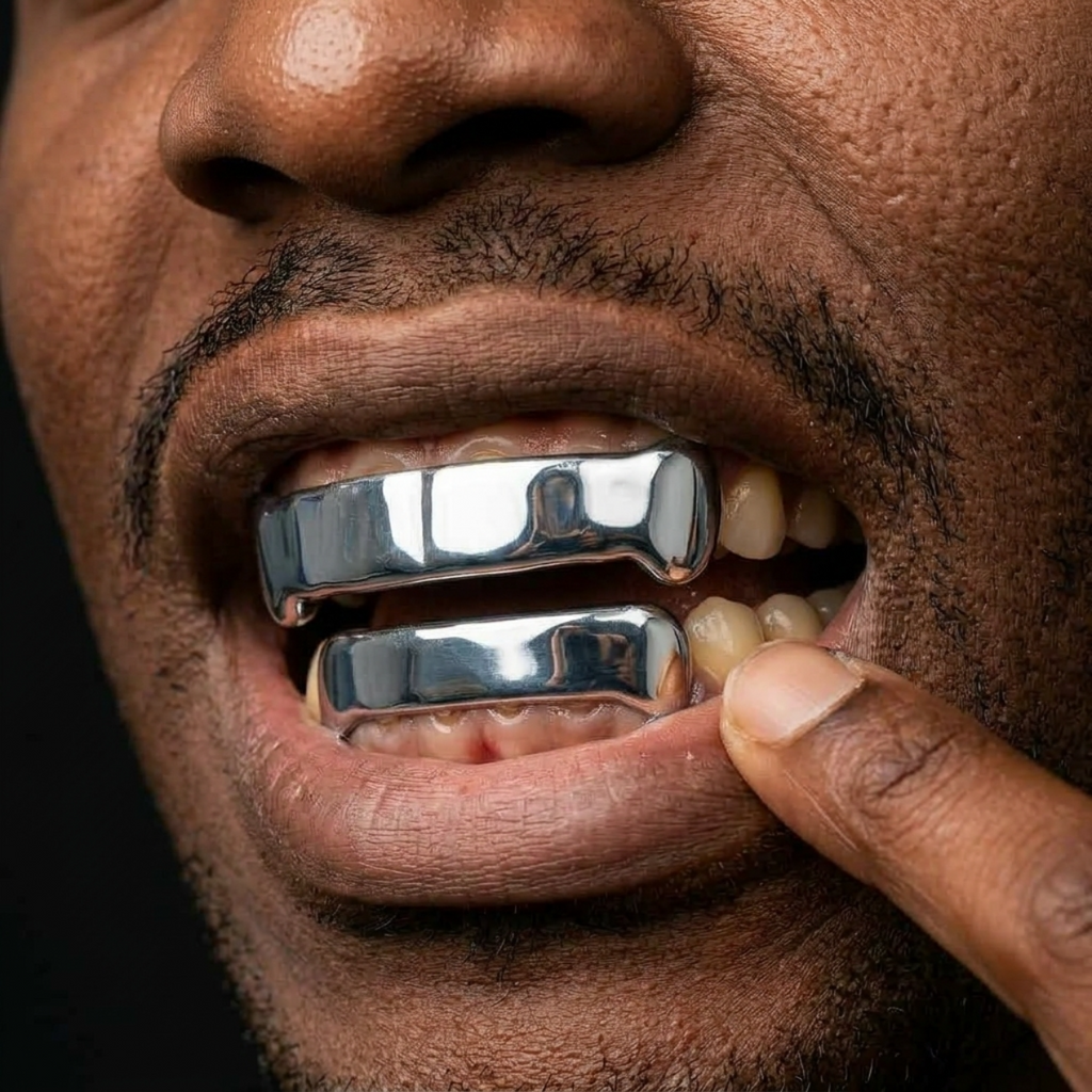 Silver Full-Coverage Grillz Set