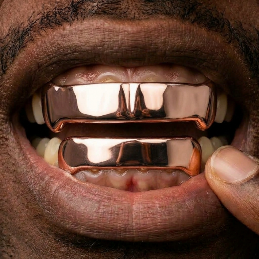 Rose Gold Full-Coverage Grillz Set