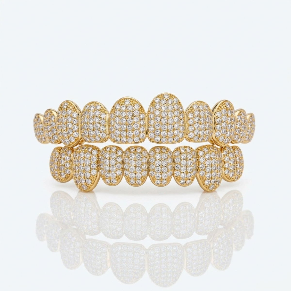 Iced Out Full Set Grillz in Gold