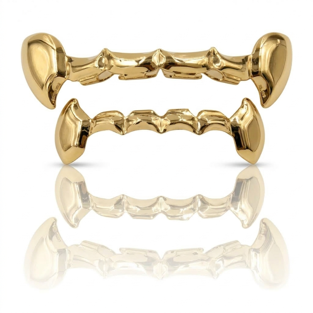 Gold Iced Fang Grillz