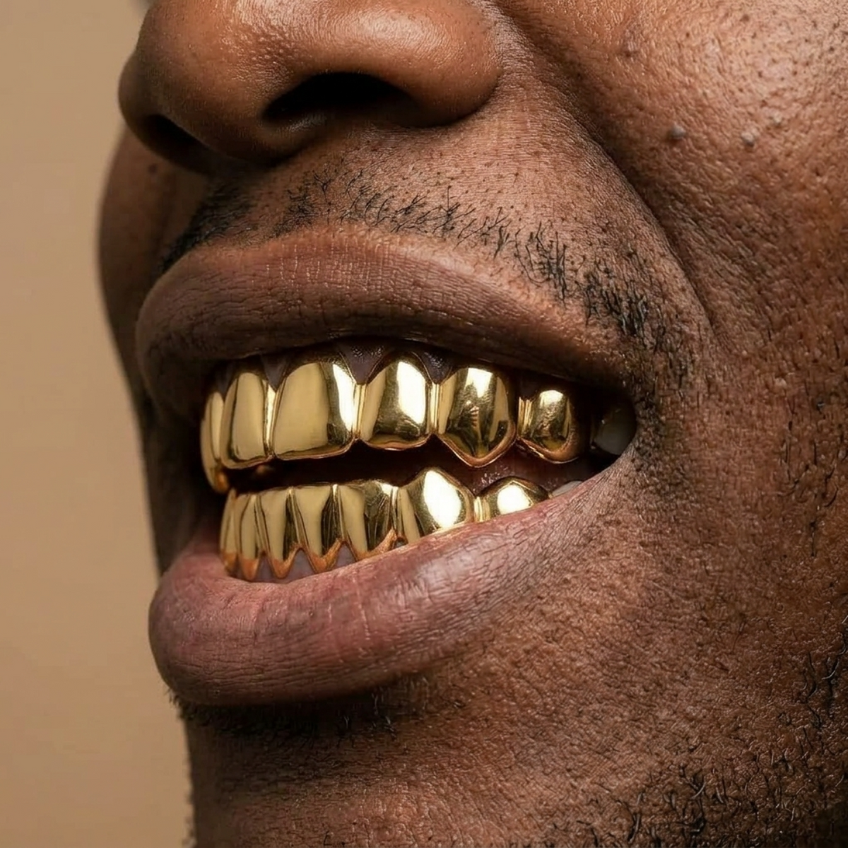 Black Hip Hop 6/6 Teeth Grills Hip Hop 14K Gold Plated Tooth Caps Decor Braces Punk Cosplay Party Braces For Fashion Women Men Jewelry