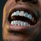 Blue & Silver Checkerboard Grillz