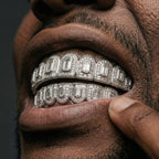 Diamond Grid Grillz in Silver