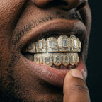 Diamond Grid Grillz in Gold